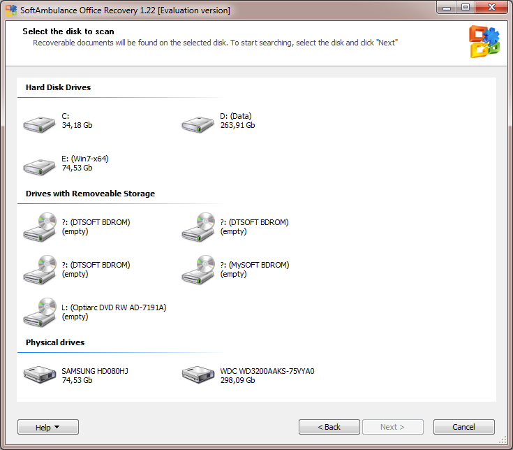 SoftAmbulance Office Recovery Screenshot